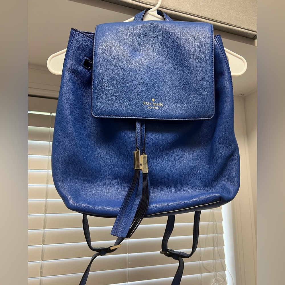 Kate Spade Royal Blue Leather Backpack